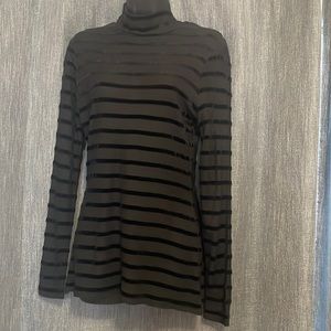 BCBGMaxAzria black mesh long sleeve mini dress